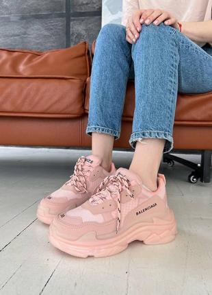 Женские кроссовки balenciaga triple s pink