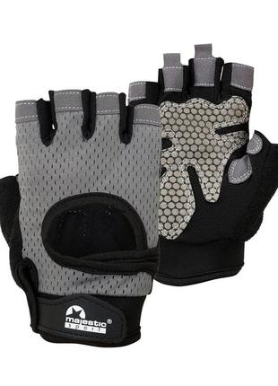 Перчатки для фитнеса majestic sport m-sfg-g-s (s) black/grey