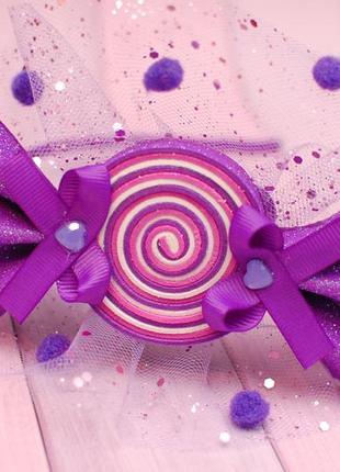 Обруч ободок конфетка фиолетовый