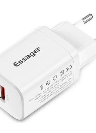 Зарядное устройство ESSAGER 30W Journey Fast Charger PD+QC Whi...