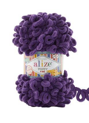 Пряжа ALIZE PUFFY FINE 44 фиолетовый ализе пуффи файн фантазий...