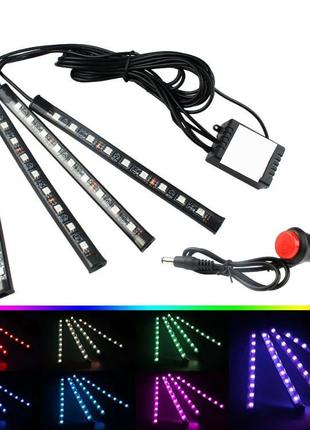 9 LED RGB подсветка салона светодиодная с пультом и микрофоном...