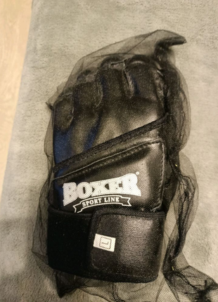 Перчатки для смешанных единоборств кожаные Boxer  размер L