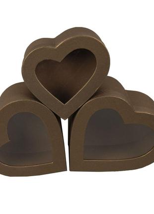 Подарочная коробка сердце - шоколад 20x20x8cm W3077 №3