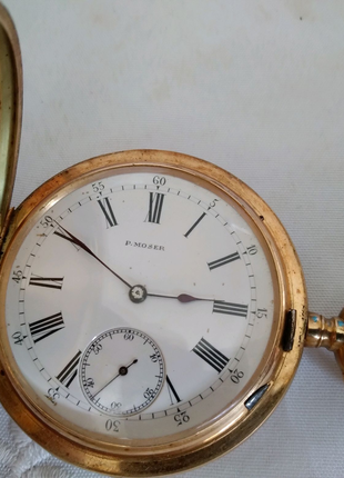 Золотые карманные часы Пауль Мозер,1889 г