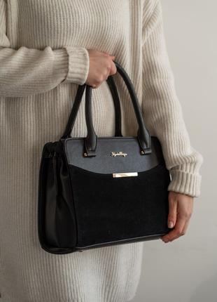 Жіноча сумка чорна сумка замшева сумка класична сумка ділова