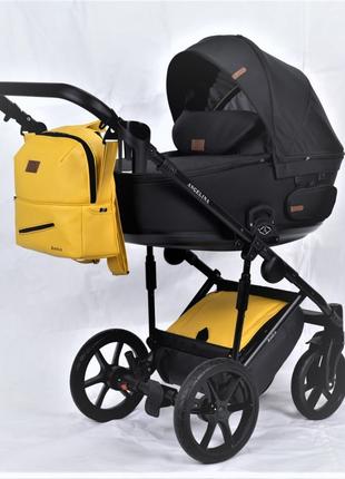 Детская коляска 2 в 1 Angelina Amica Electro желтый