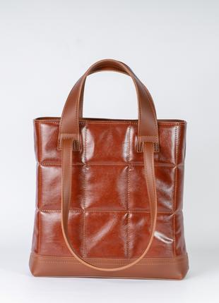 Жіноча сумка з двома ручками руда сумка рудий шопер шоппер
