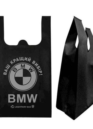 Еко сумка-майка (Автомат) з друком (BMW флекс 40гр/м кв. чорн ...