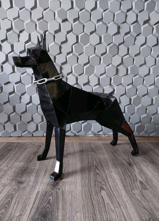 Скульптура из металла собака доберман садовая скульптура
