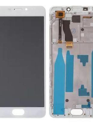 Дисплей Meizu M5 Note с сенсором, белый, с рамкой