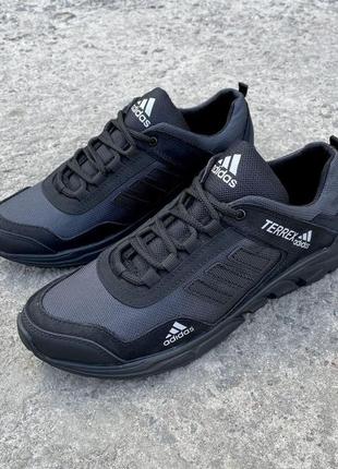 Мужские кроссовки adidas terrex серые кордура нубук
