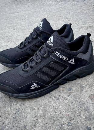 Мужские кроссовки adidas terrex черные кордура нубук