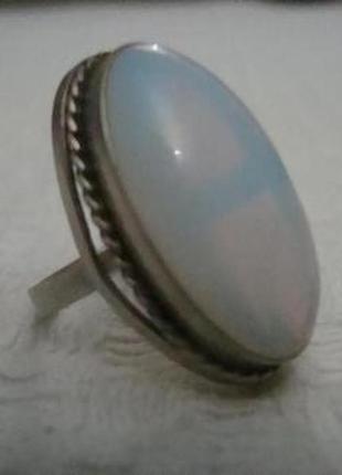 Кольцо перстень лунный камень ссср мельхиор №117
