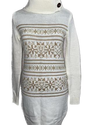 Трикотажное платье-свитер с скандинавским узором люрекс ostin