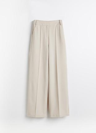 Стильные широкие нюдовые, бежевые брюки "reserved". размер xl.