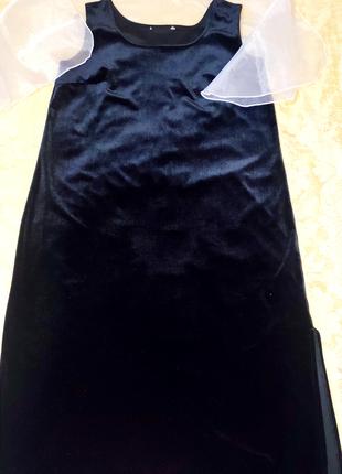 Довга ніжна сукня з оксамиту XL