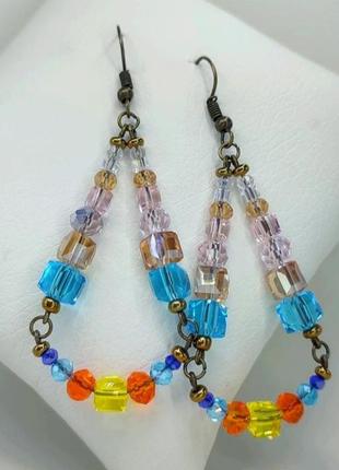 😍файні сережки із кришталем кристали doreen beads,
