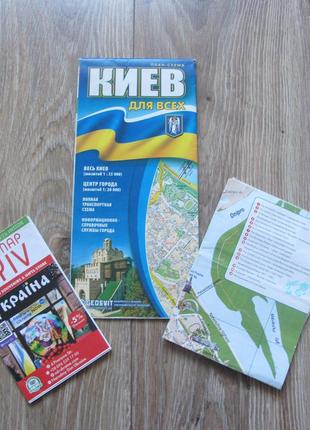 План схема мапи Київ. повна транспортна схема, кафе, театри