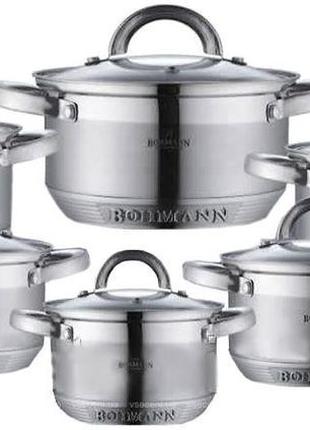 Набор кухонной посуды из нержавеющей стали 12 предметов bohman...