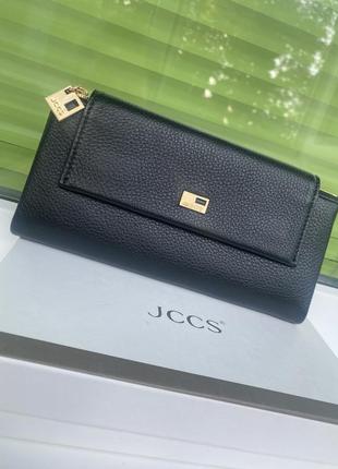 Женский кожаный кошелек портмоне jccs черный