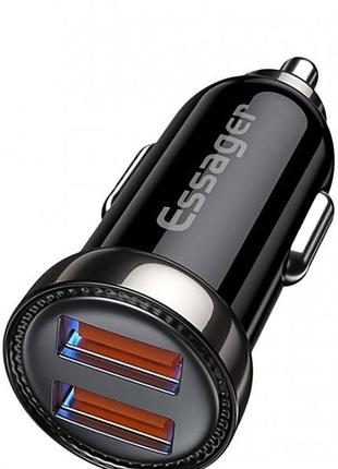 Автомобильное зарядное устройство в прикуриватель Essager Turb...
