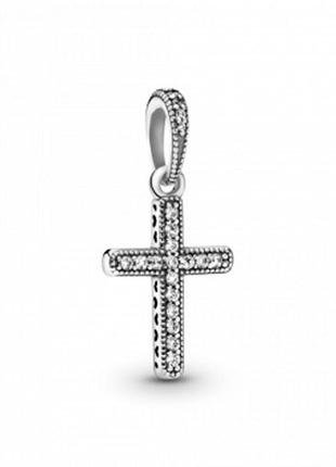 Серебряная бусина «крестик»
