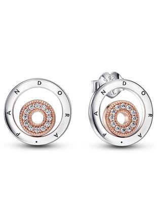 Серебряные серьги «кольца с логотипом»