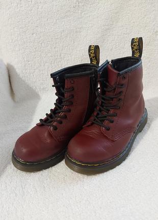 Ботинки сапоги dr. martens 27p вишневые кожа