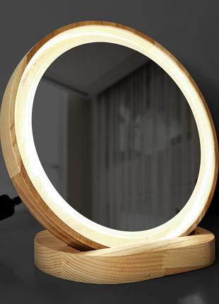 Зеркало косметическое на подставке c led-подсветкой luxury woo...