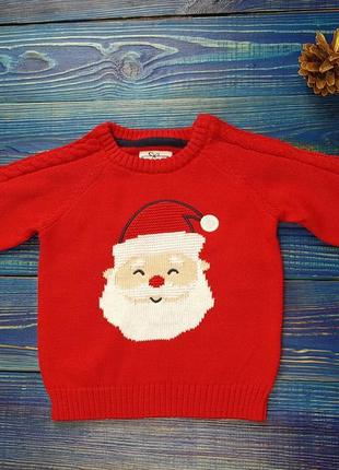 Ошатний теплий новорічний светр, кофта для хлопчика на 3-6 міс...