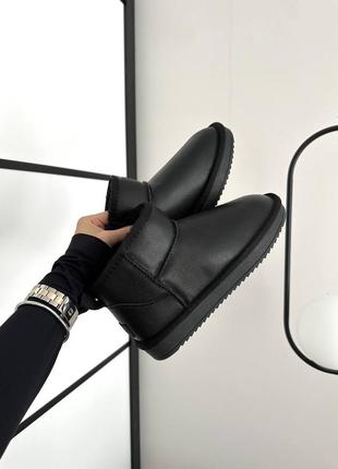 Угги ugg ultra mini black leather