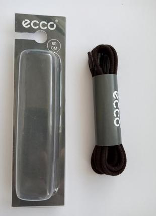 Шнурки ecco water repellent 80см. коричневые