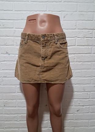 Женская вельветовая мини юбка