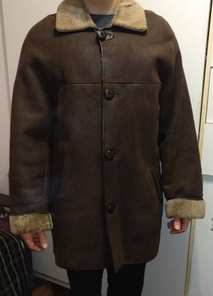 Натуральная кожанная дубленка, куртка пальто мужское