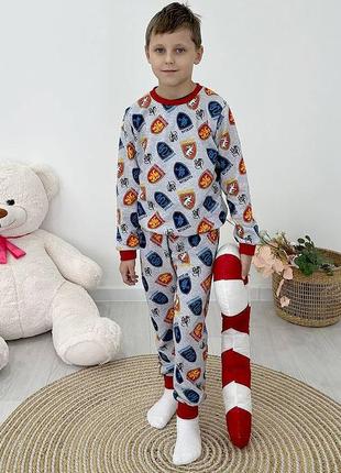 Теплая детская пижама гарри поттер, начес, 104-146 см