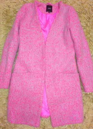 Фірмове модне пальто пиджак накидка шерсть рожеве бренд розово...