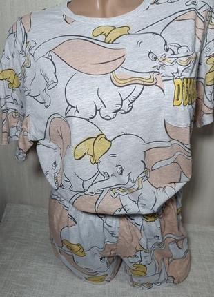 Пижама disney dumbo. хлопковая пижама dumbo. шорты футболка