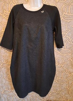 (1237)черное платье roco бочонок с карманами/размер 40