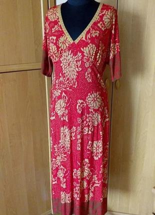 Alain manoukian винтажное платье красное с цветочным узором 3/m/s