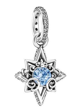 Серебряная бусина-подвеска disney cinderella blue star