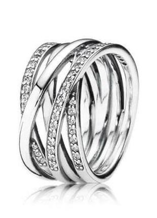 Серебряная кольца «сияющие линии»