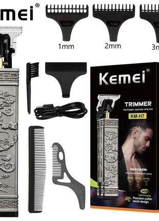 Машинка-триммер для стрижки волос, бороды, усов Kemei KM-H7 Vi...
