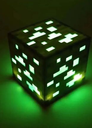 Ночник куб Майнкрафт зеленый