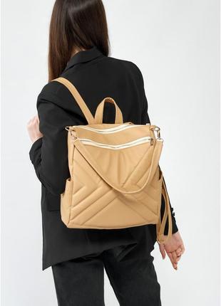 Жіночий рюкзак-сумка строчений