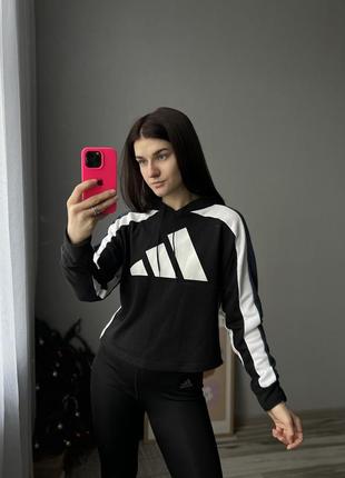 Adidas жіноче худі спортивне адідас для спорту вкорочене оверс...