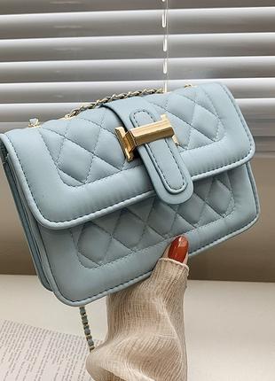 Жіноча класична сумка крос-боді 10209 блакитна