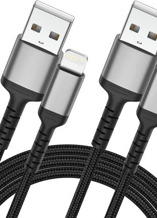 Кабель Lightning-USB для устройств iOS — серый/черный, 180 см