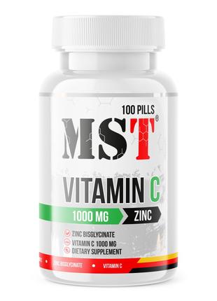 Витамины и минералы MST Vitamin C + Zinc, 100 таблеток