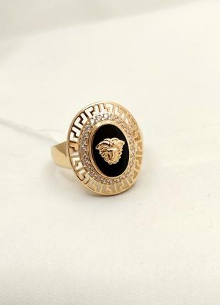Золотое кольцо с цирконием и эмалью Ukr-Gold
